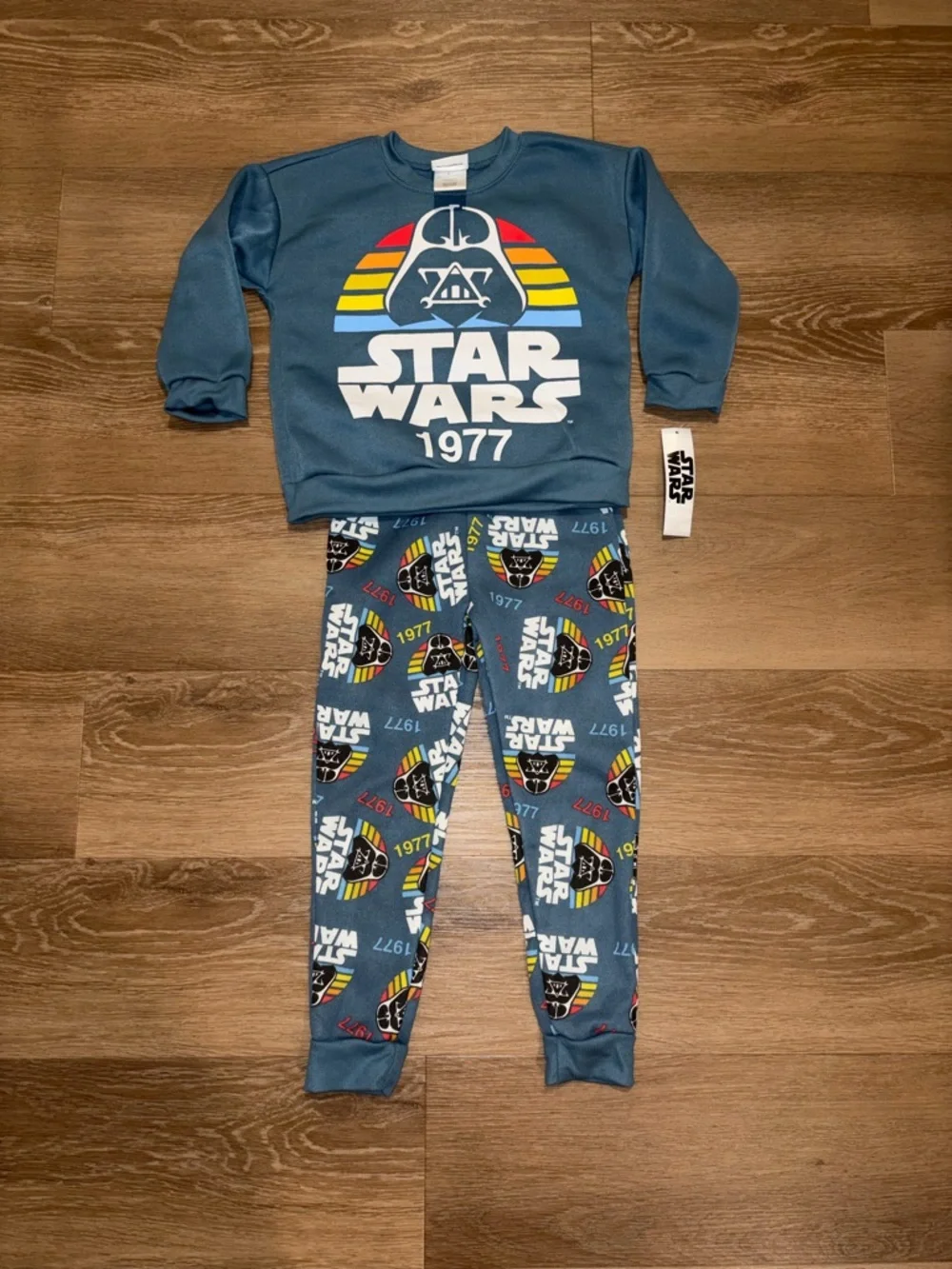 Star Wars 2 Pc Set Kids Size 5 Darth Vader 1977 Retro Sweatshirt Jogger New